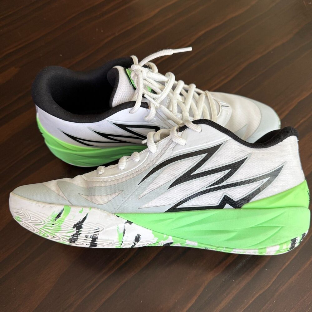 Size 13 - Lamel-O Basketball Shoes Green and White PUMA MB.02 Lo LaMel-O